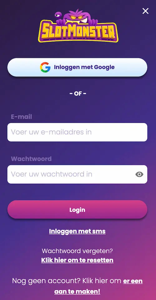 SlotMonster Inloggen login